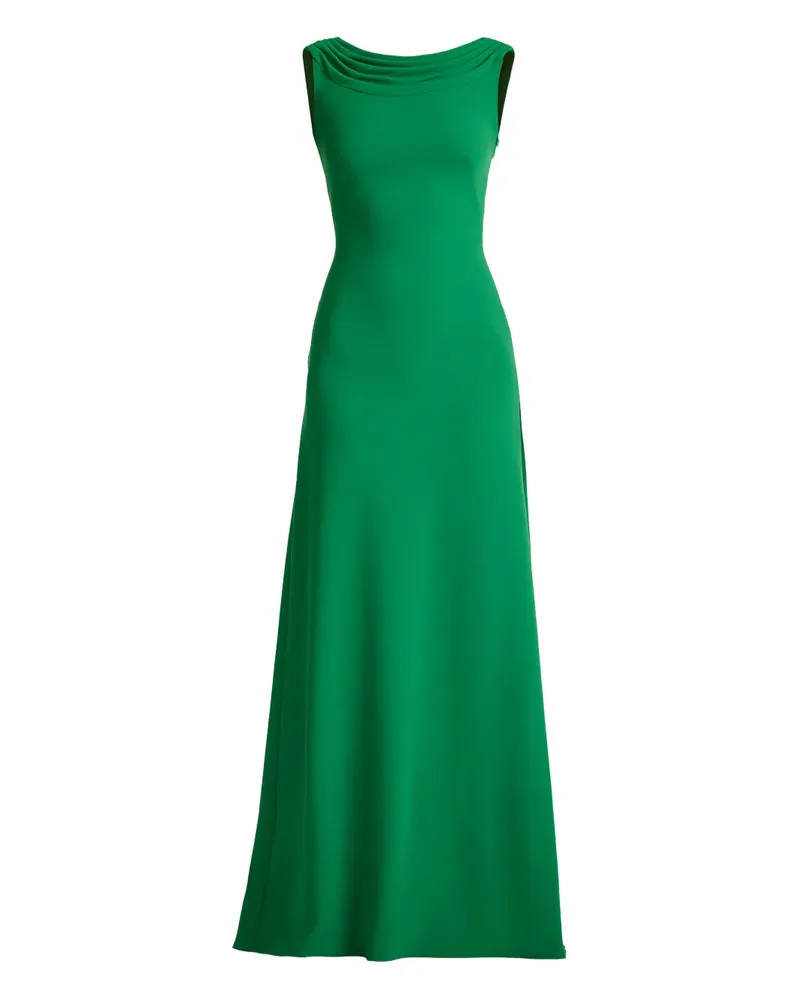 Tadashi Shoji Maxikleid mit Schalkragen - Grün Grün