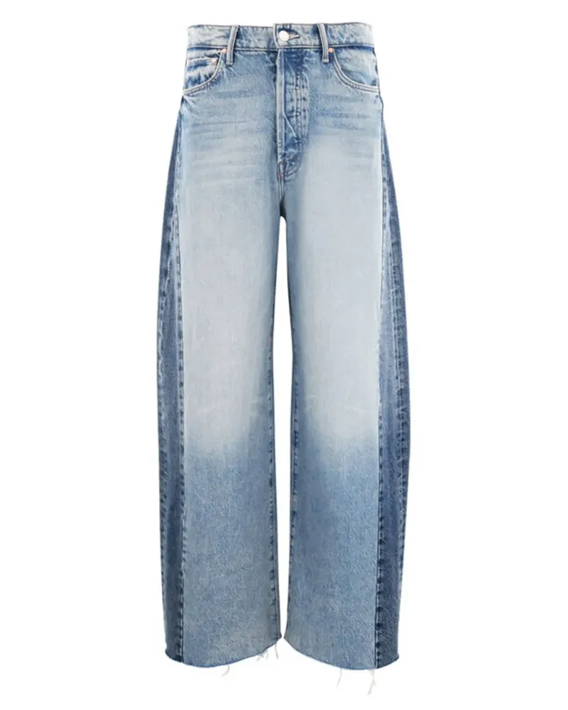 Mother The Pipe Dream Button Sneak Fray Jeans - Blau Blau