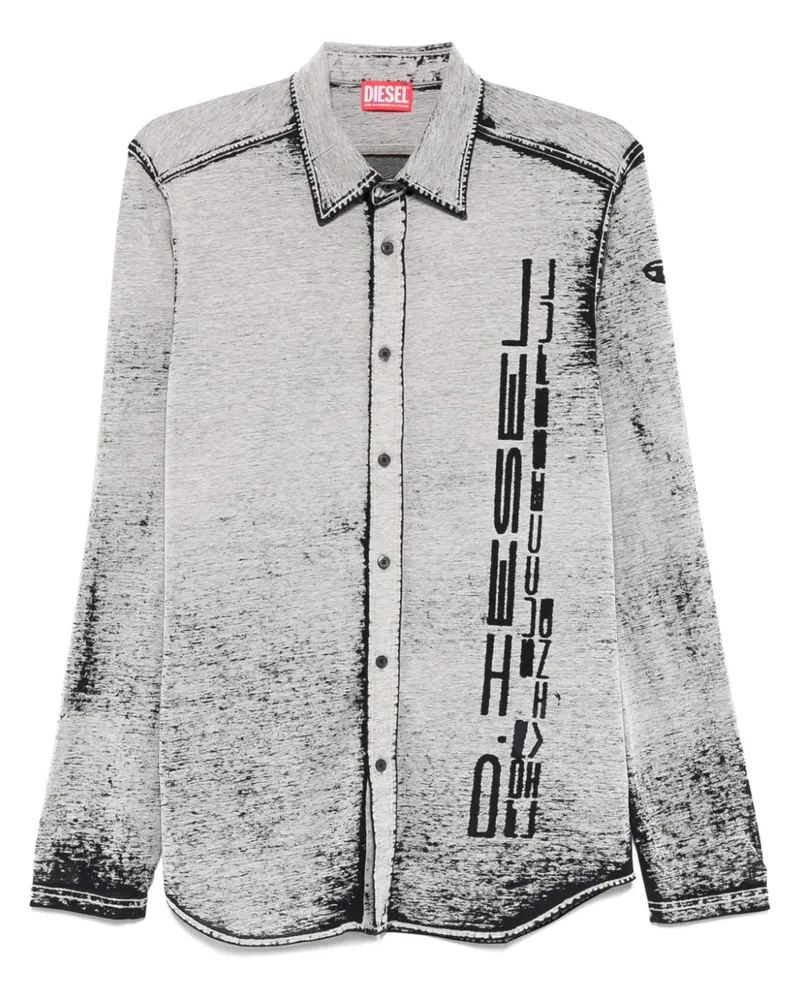 Diesel Hemd mit abstraktem Print - Grau Grau