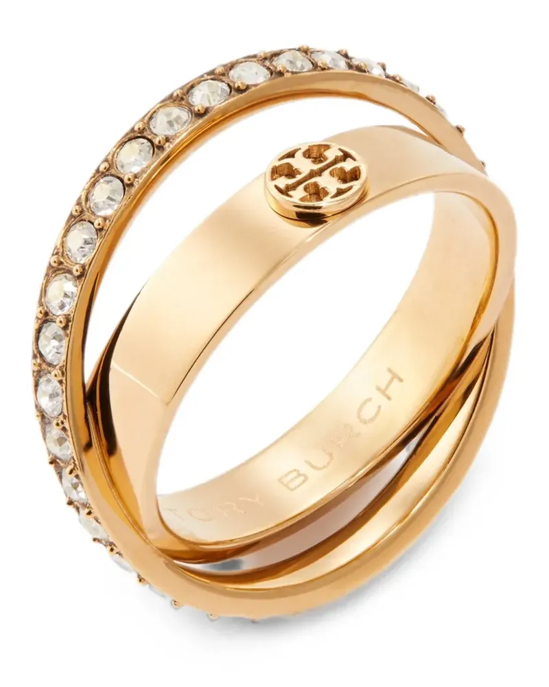 Tory Burch Icon pavé double ring - Gold Gold