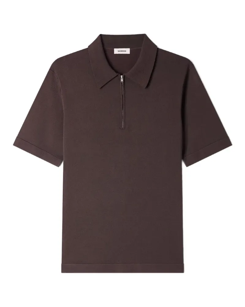 Sandro zip-fastening polo shirt - Braun Braun