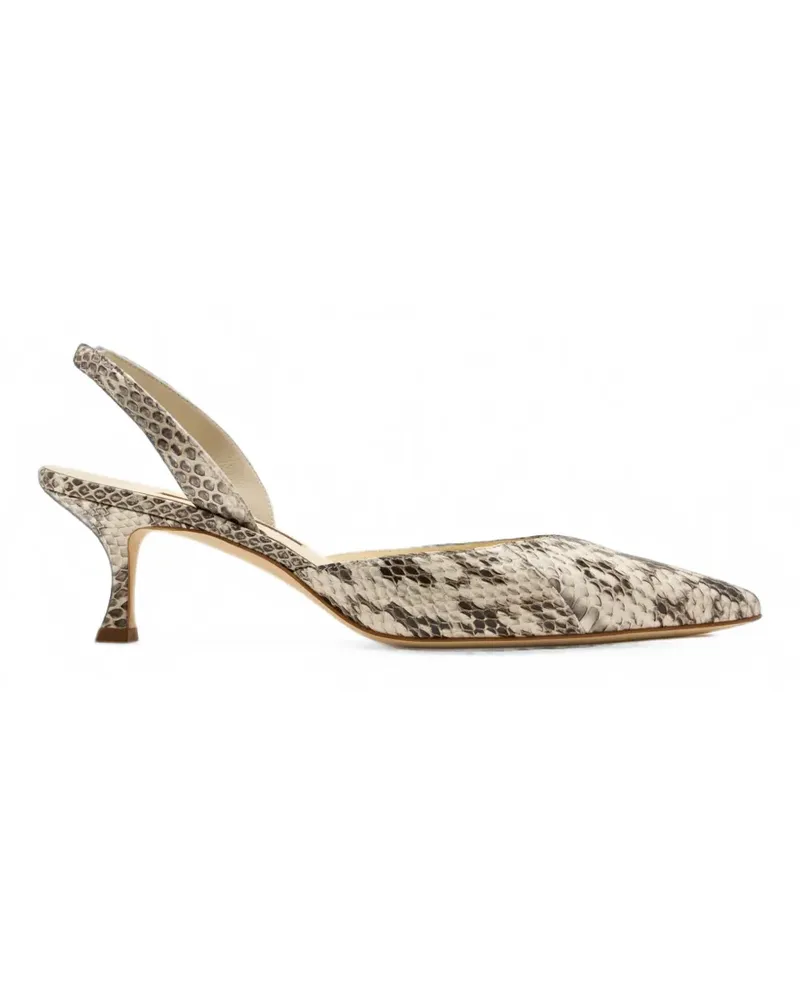 Manolo Blahnik Carolyne Pumps in Schlangenlederoptik - Braun Braun