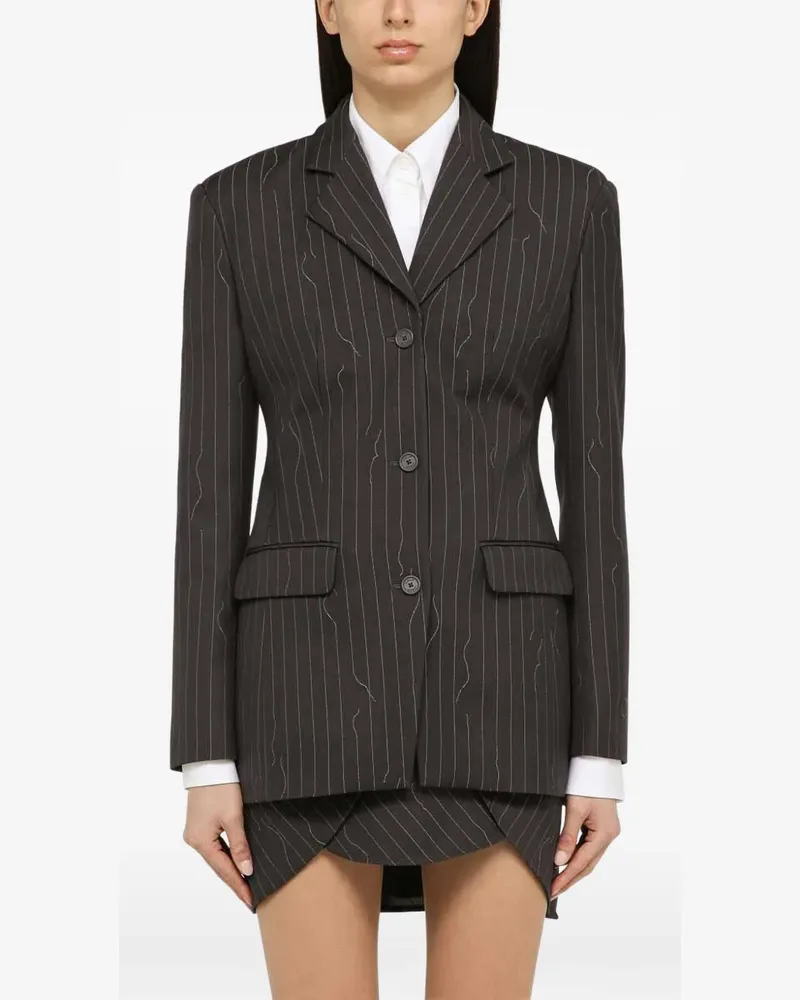 OFF-WHITE pinstriped wool-blend blazer - Grau Grau