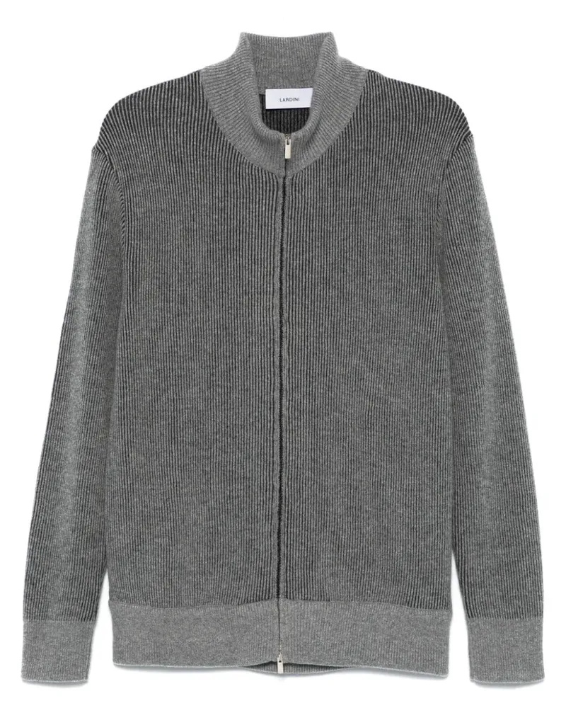 LARDINI Gerippter Cardigan - Grau Grau