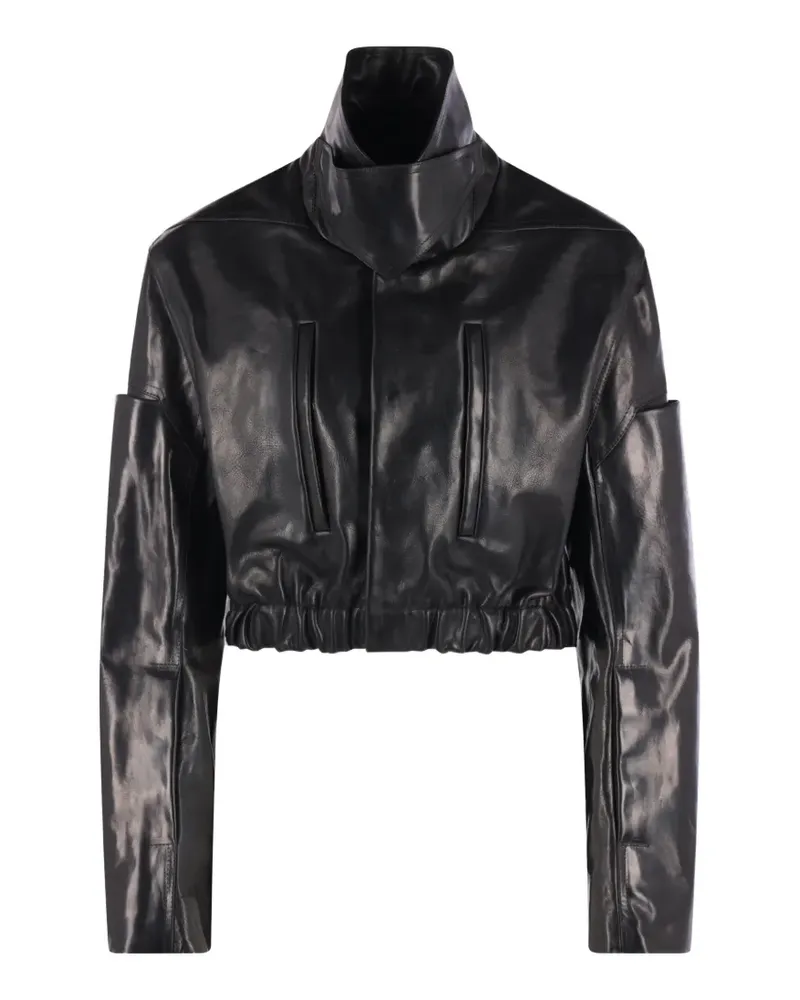 Rick Owens Cropped-Jacke aus Leder - Schwarz Schwarz