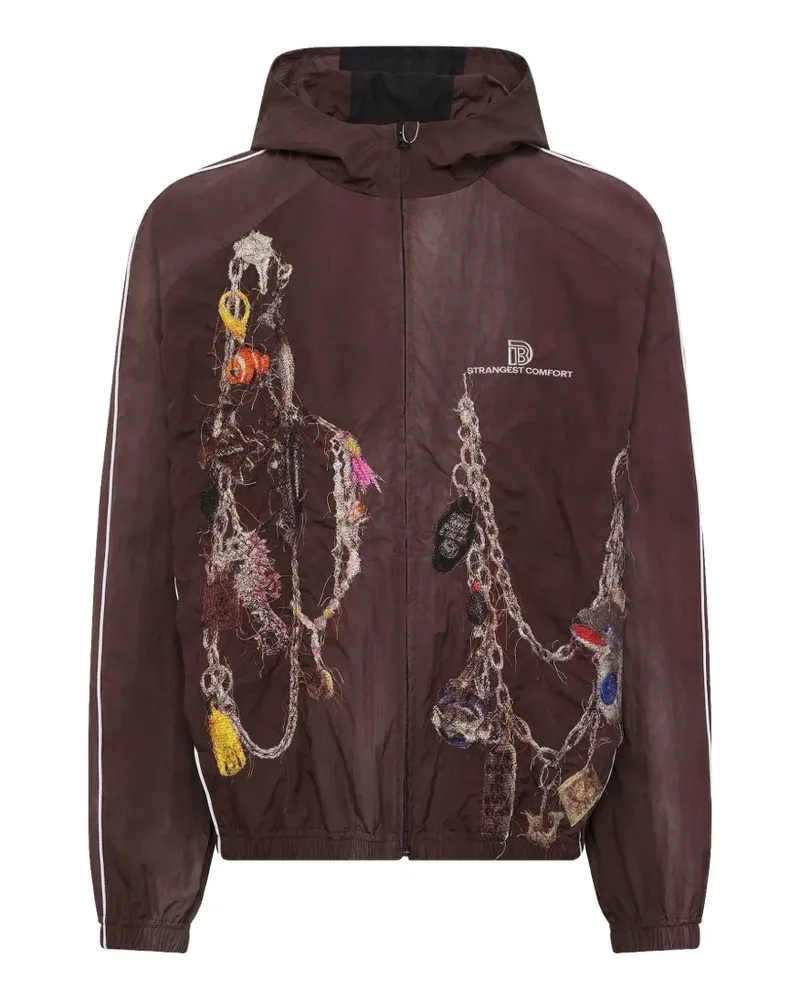 Doublet Sportjacke mit Kettenstickerei - Braun Braun