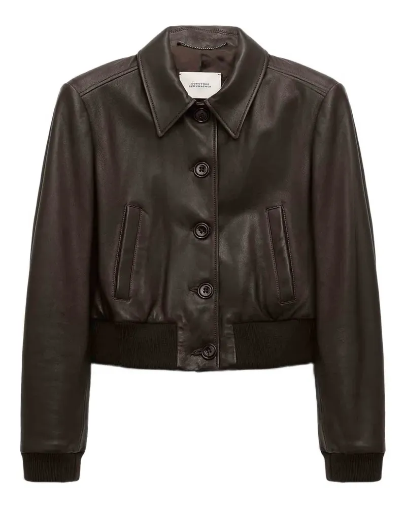 Dorothee Schumacher Lederjacke mit klassischem Kragen - Braun Braun