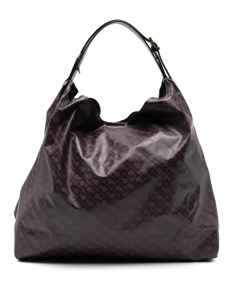 Gherardini Schultertasche mit Monogramm-Print - Braun Braun