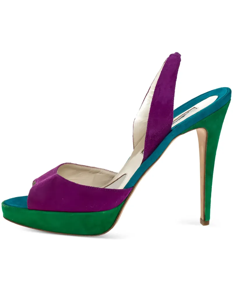 Brian Atwood Pre-owned Slingback-Sandalen mit Plateau 125mm - Grün Grün