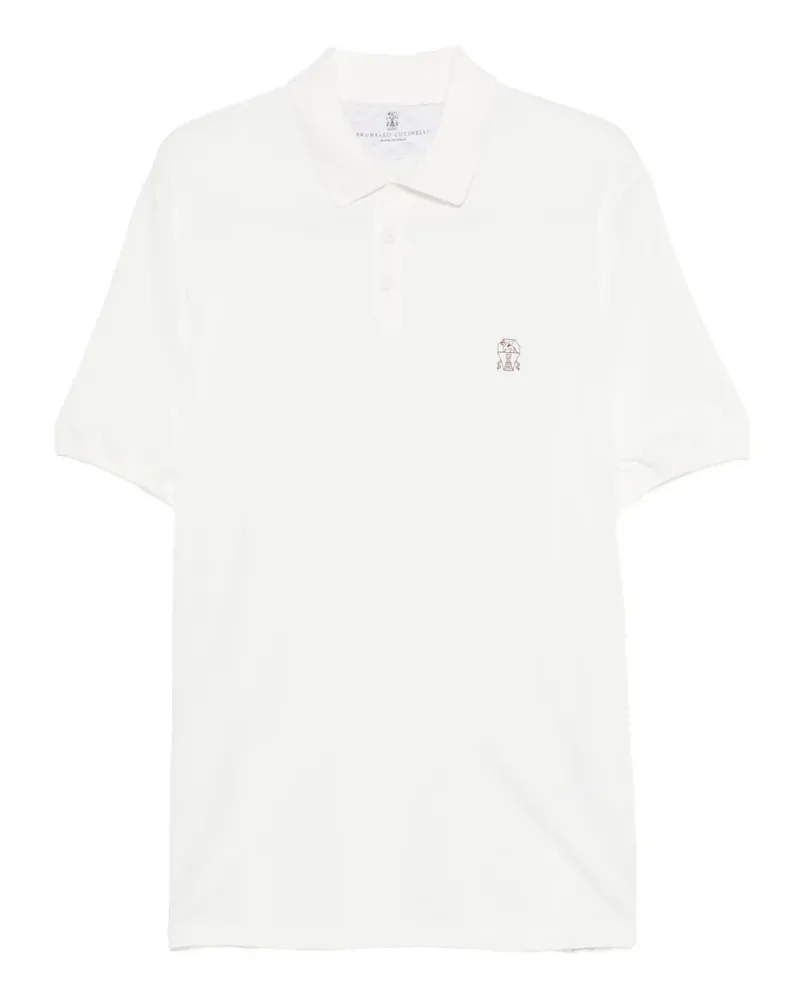 Brunello Cucinelli Poloshirt mit kurzen Ärmeln - Weiß Weiß
