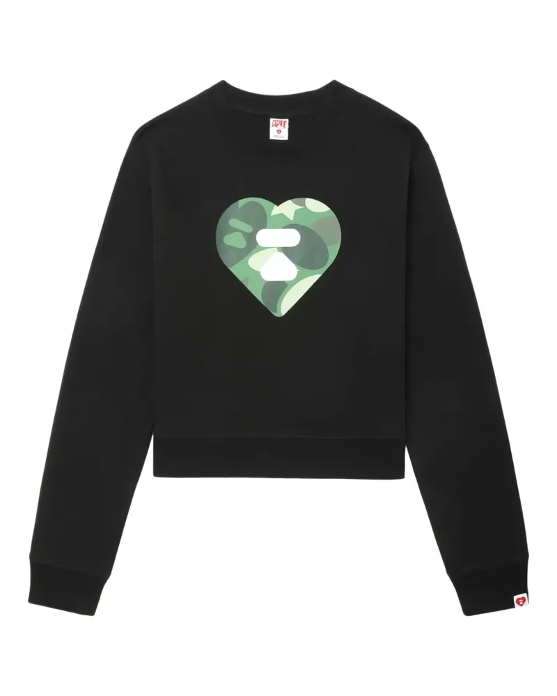 BAPE T-Shirt mit Camouflage-Herz - Schwarz Schwarz