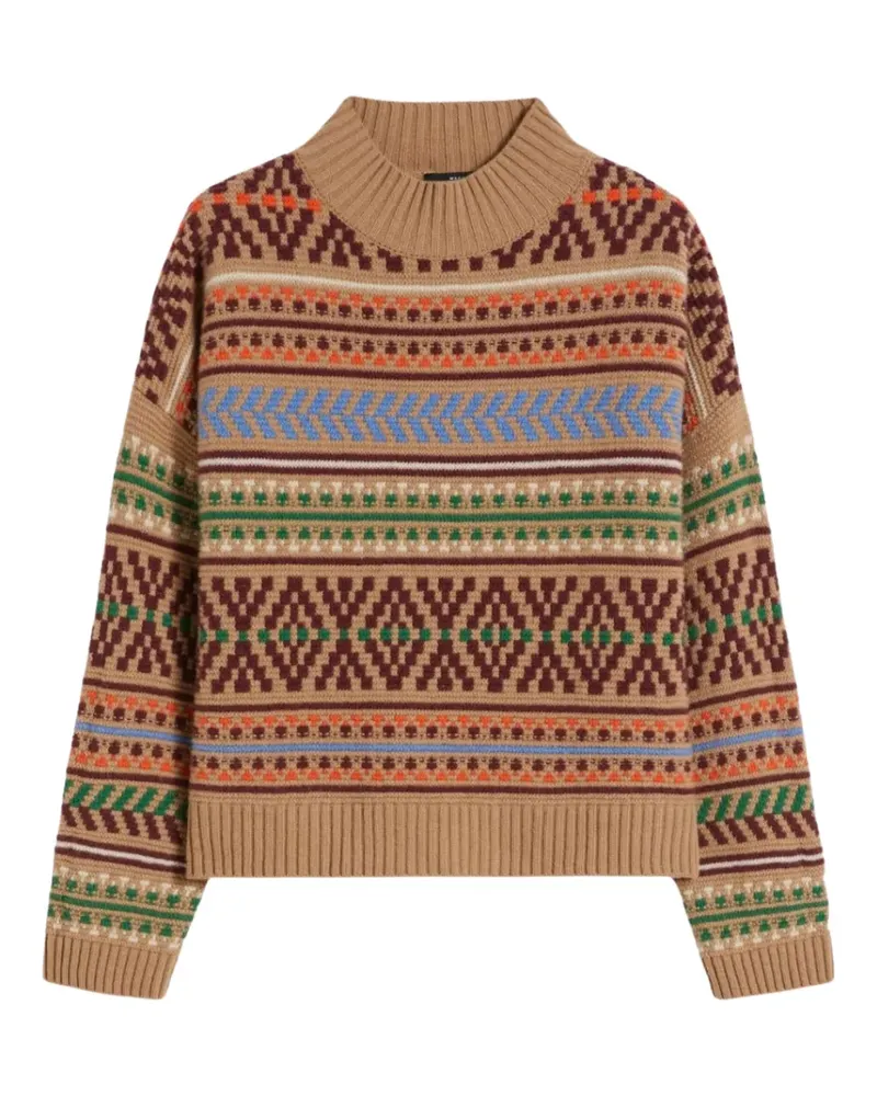 Max Mara Pullover mit Stehkragen - Braun Braun