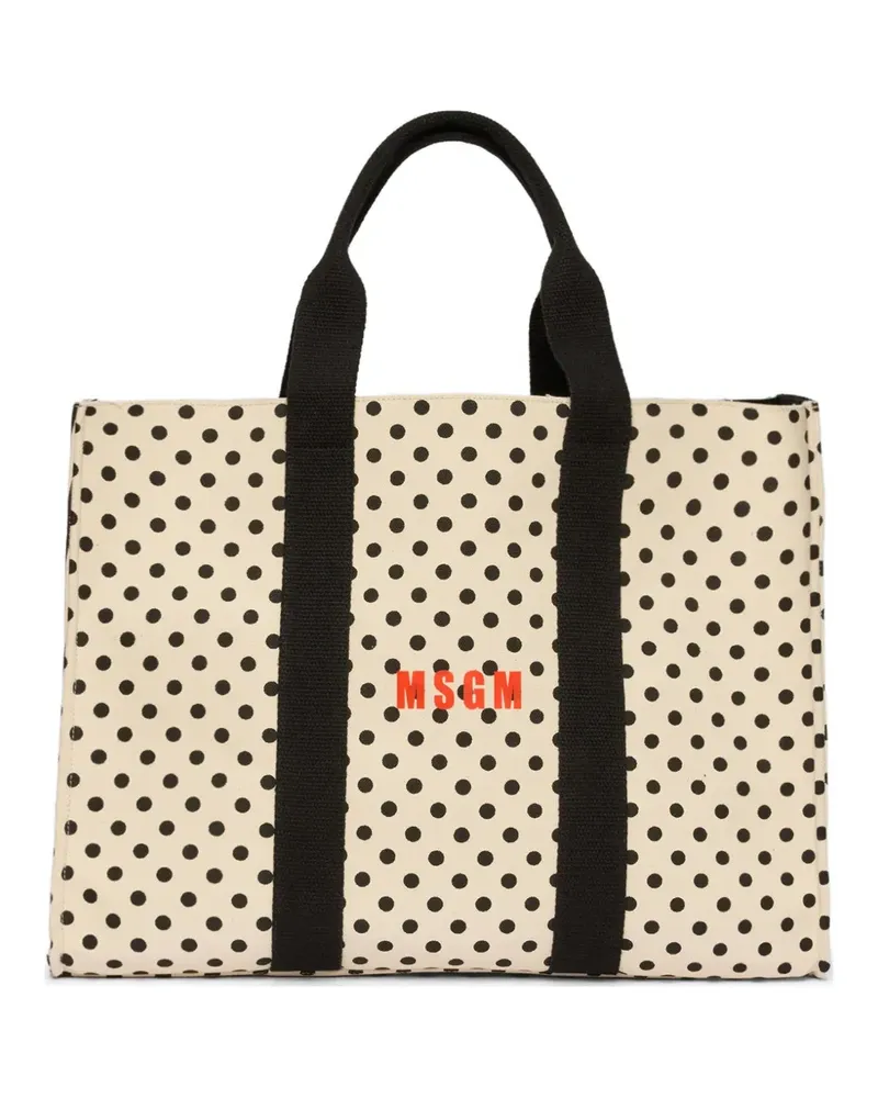MSGM Handtasche mit Logo-Print - Nude Nude