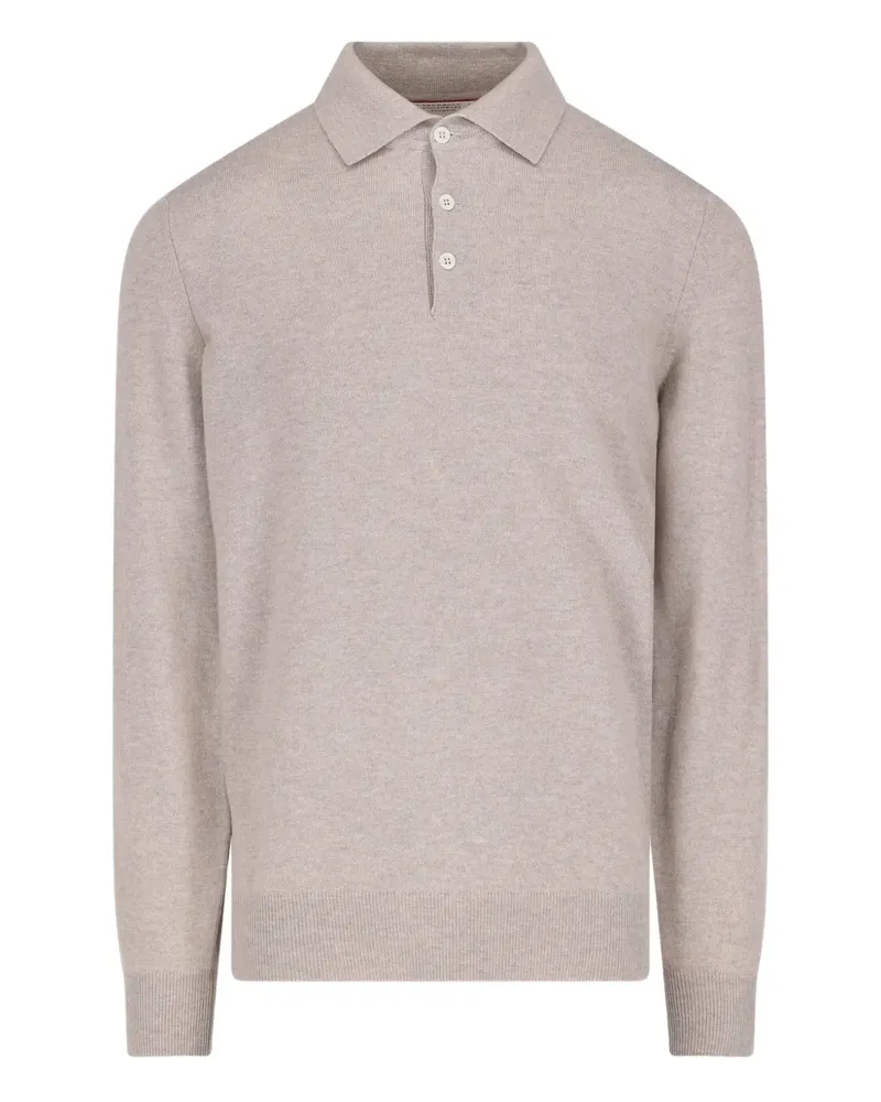 Brunello Cucinelli Langärmeliges Poloshirt - Nude Nude