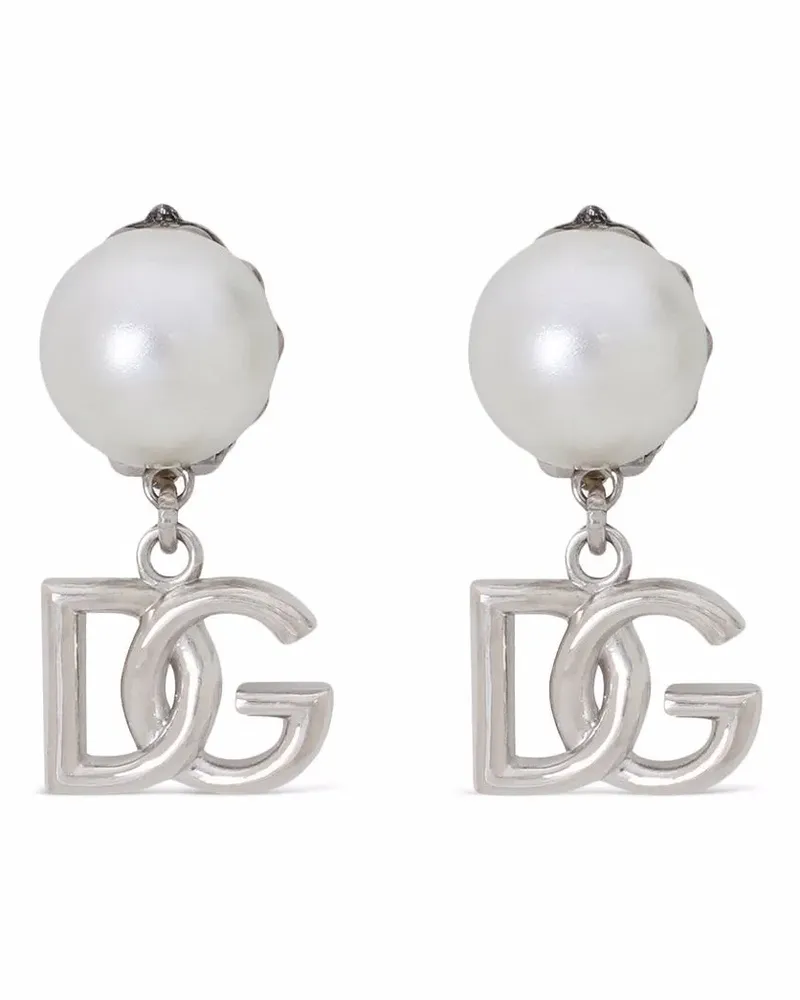 Dolce & Gabbana Hängeohrringe mit DG-Logo - Silber Silber