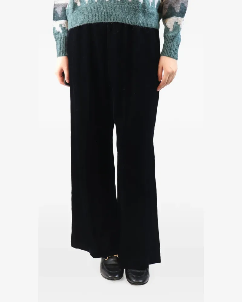 forte_forte elasticated corduroy trousers - Schwarz Schwarz