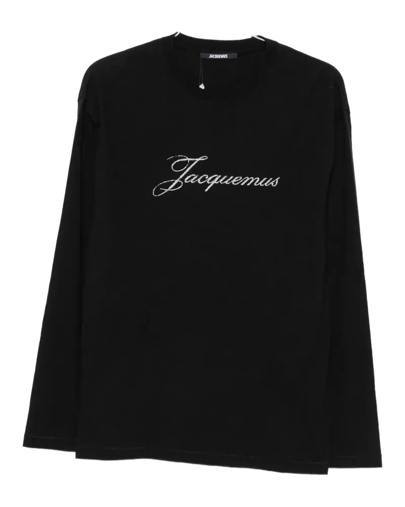 Jacquemus logo-print long-sleeve T-shirt - Schwarz Schwarz