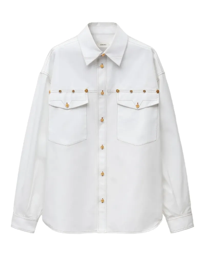 Versace Besticktes Hemd - Weiß Weiß