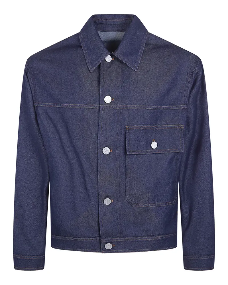 Giorgio Armani flap-pocket denim jacket - Blau Blau