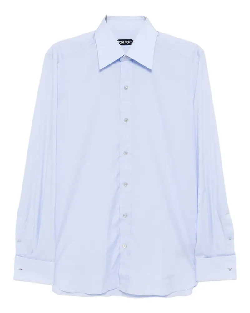 Tom Ford Hemd mit Vichy-Karomuster - Blau Blau