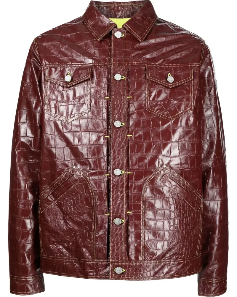 Palmer Jacke mit Kroko-Optik - Rot Rot