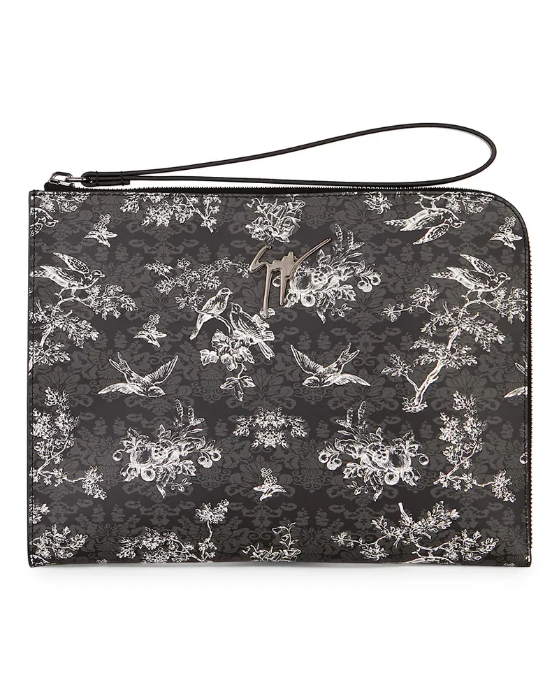 Giuseppe Zanotti Fabian Clutch mit Blumen-Print - Schwarz Schwarz