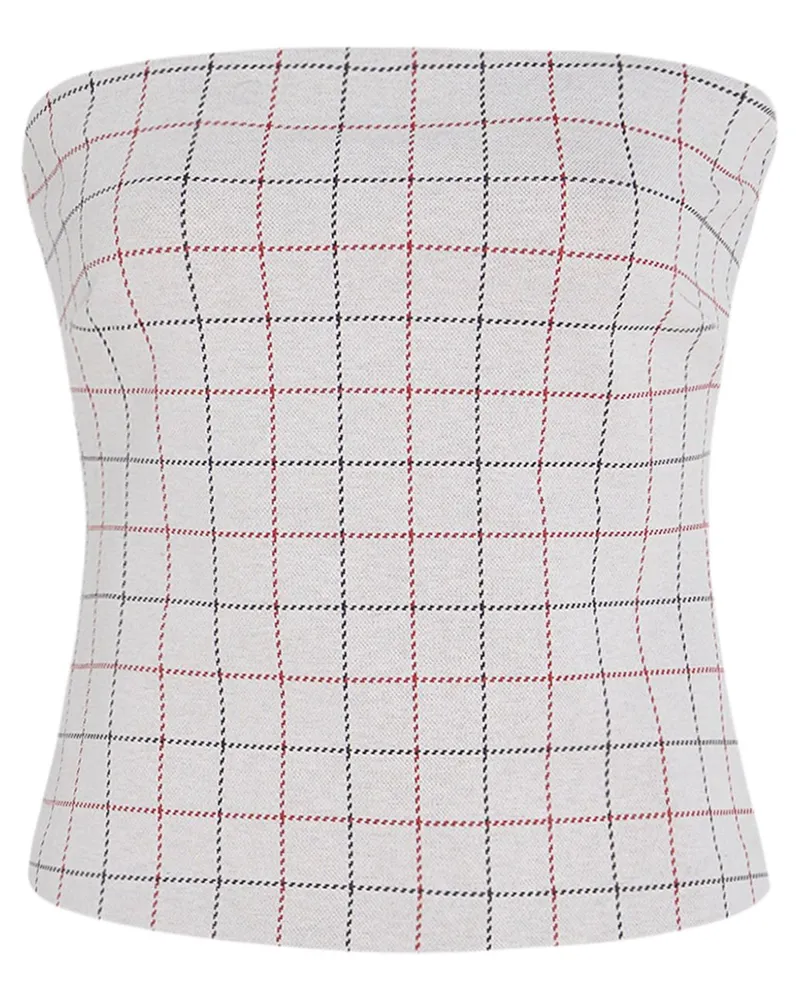 Rosetta Getty Tweed-Jacke mit Check - Weiß Weiß