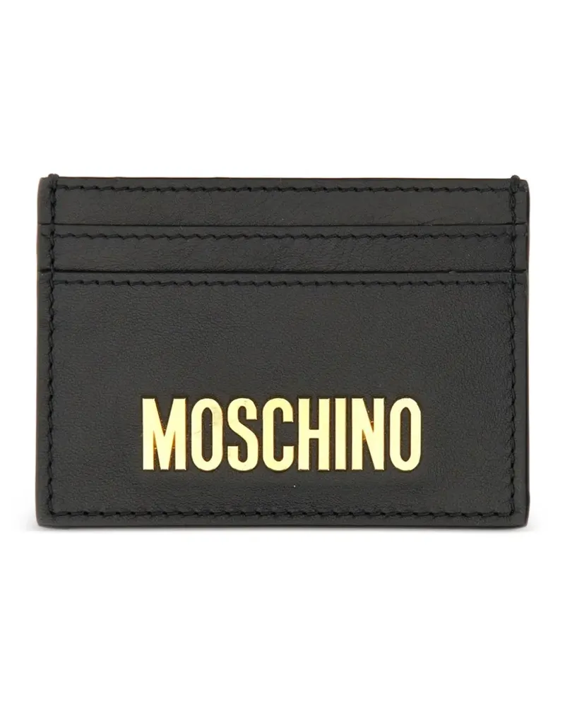 Moschino Kartenetui mit Logo-Schild - Schwarz Schwarz