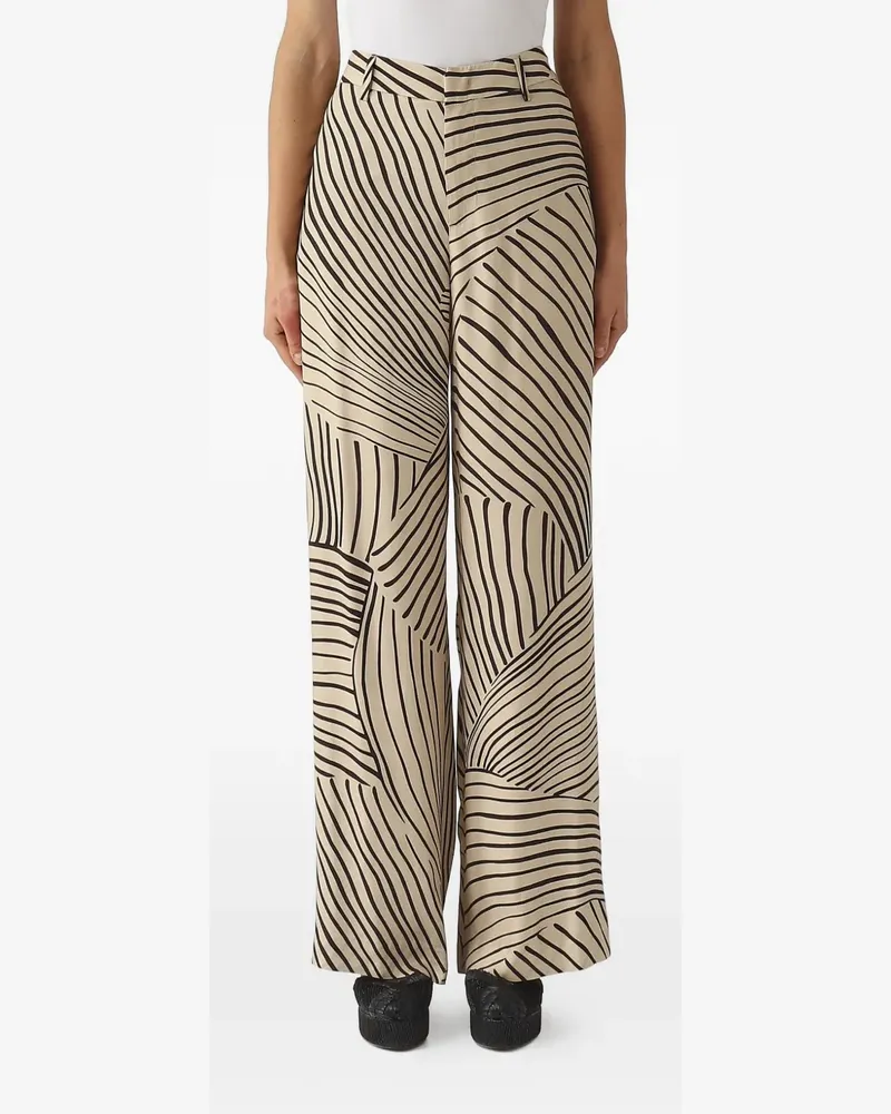 PT TORINO abstract-print wide-leg trousers - Nude Nude