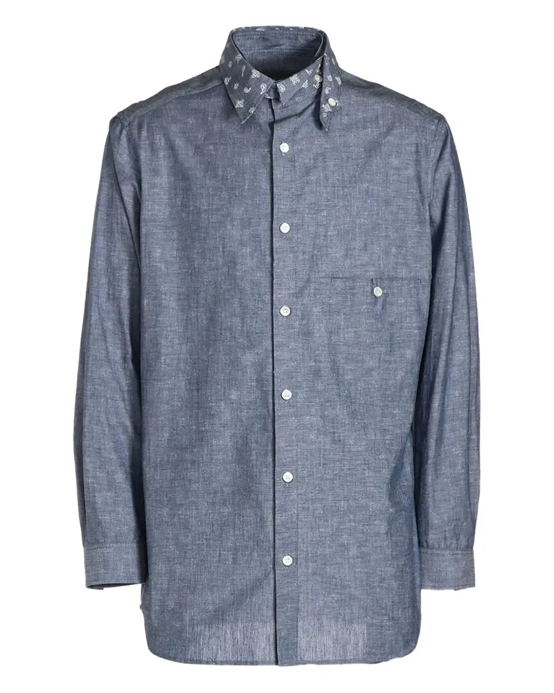 Yohji Yamamoto embroidered shirt - Blau Blau