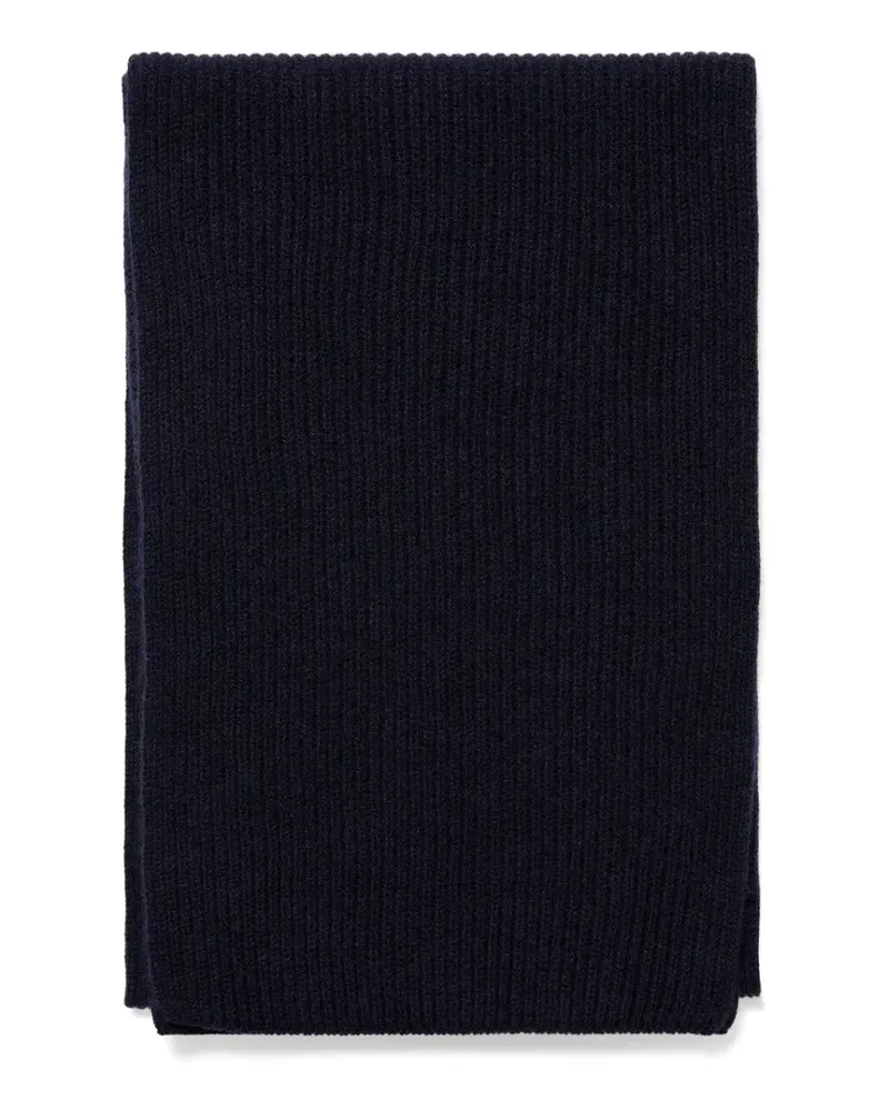 Sunspel Ribbed Scarf - Blau Blau