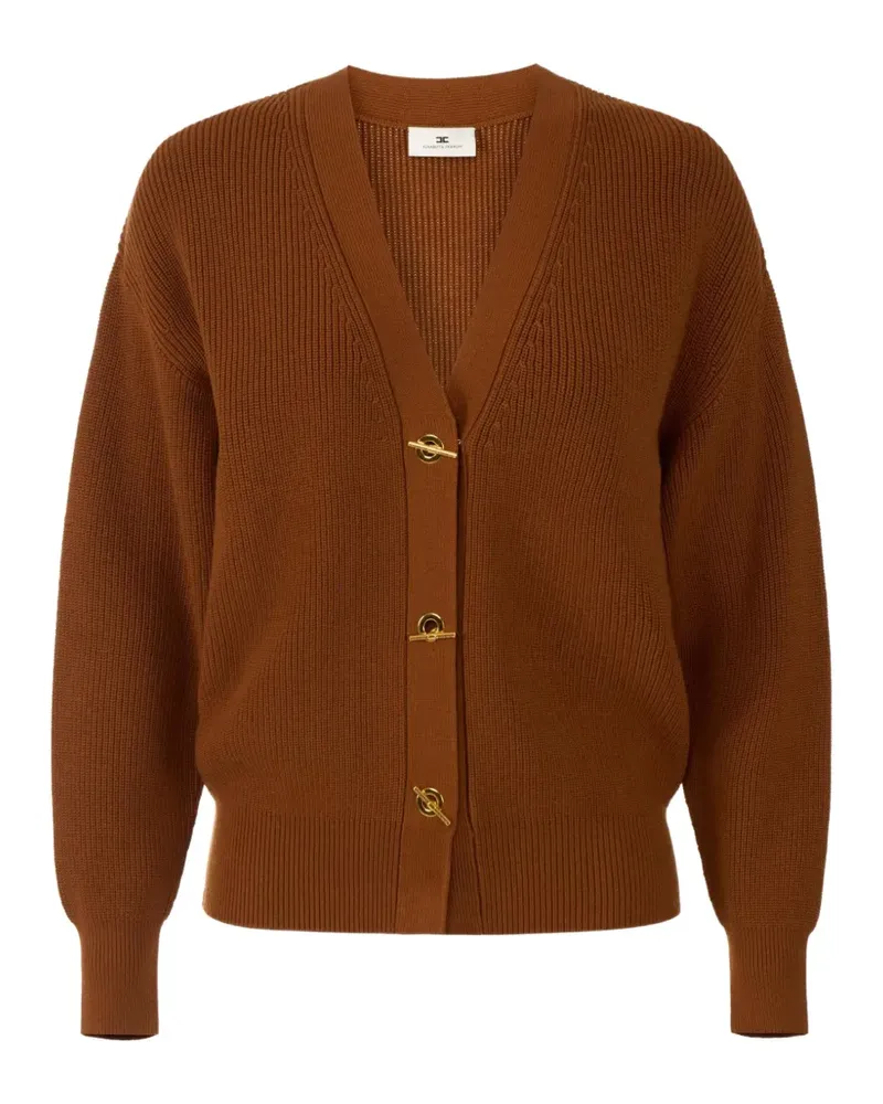 Elisabetta Franchi knit cardigan with jewel buttons - Braun Braun