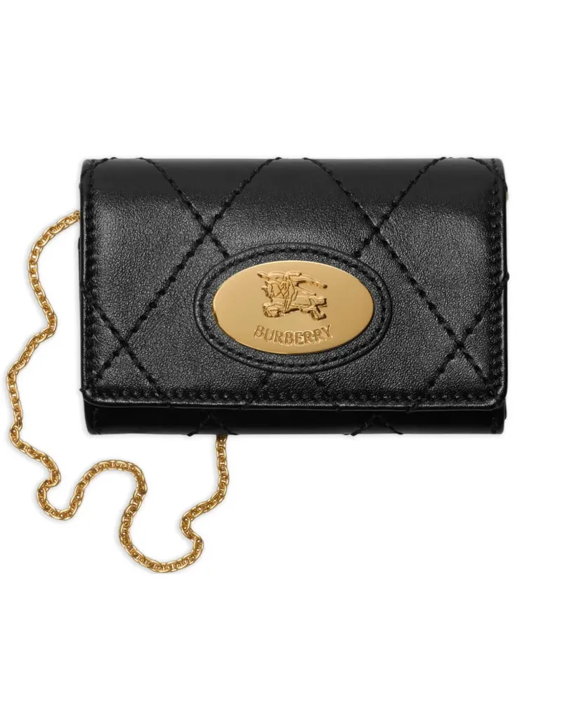 Burberry Gestepptes Kartenetui mit Kette - Schwarz Schwarz