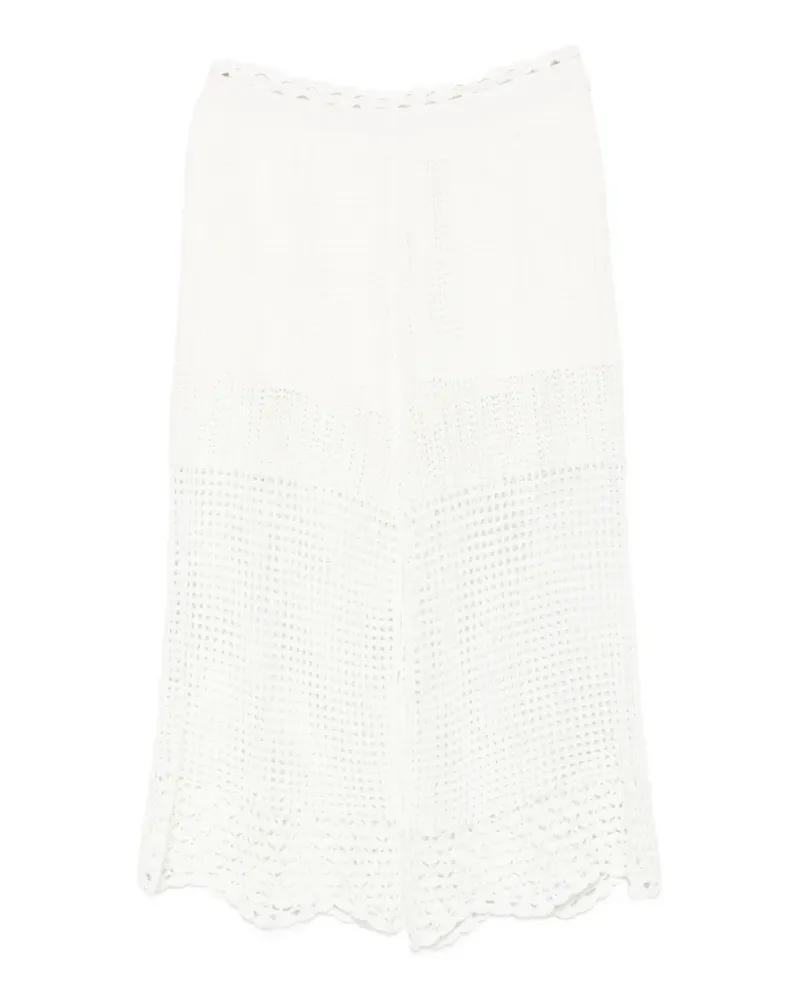 IRO crochet-knit scalloped-hem trousers - Weiß Weiß
