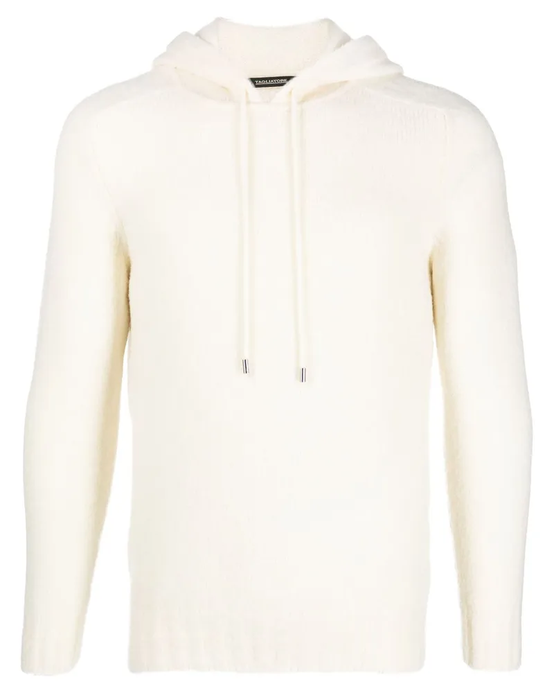 Tagliatore Hoodie mit Intarsienmuster - Weiß Weiß