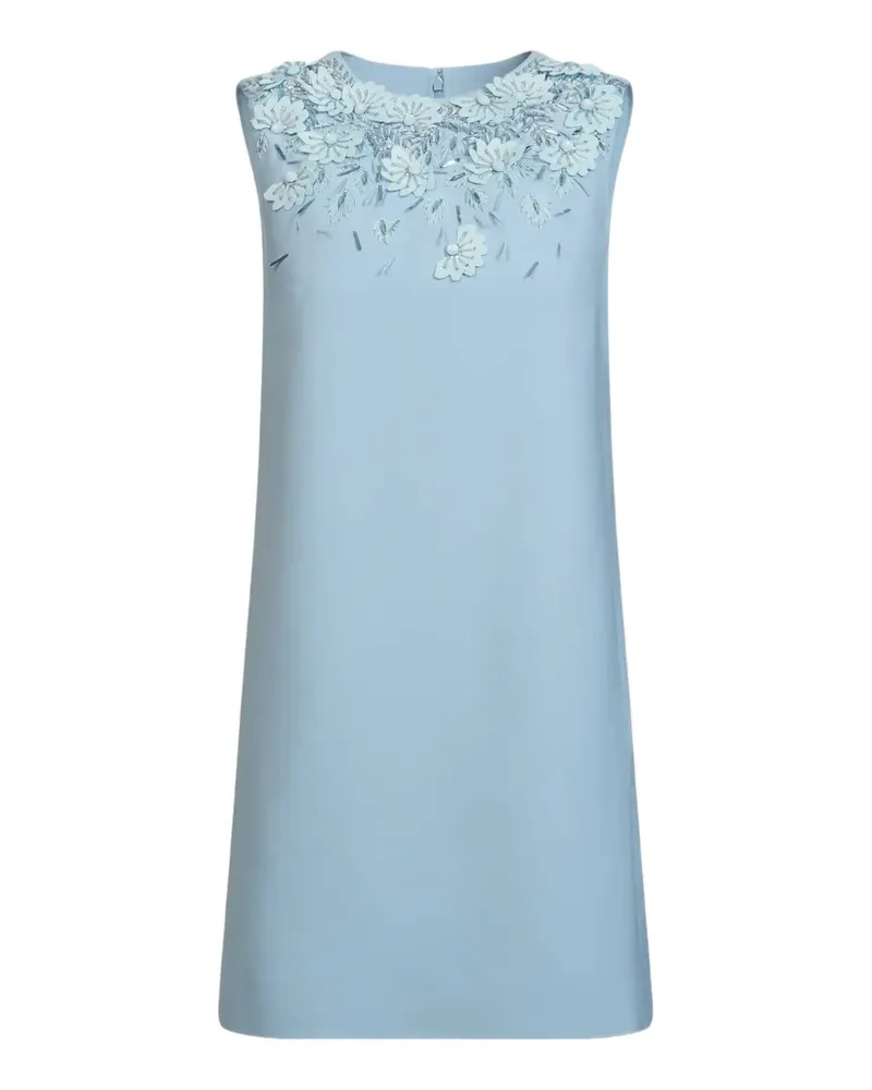 Oscar de la Renta peony sequin embroidered shift dress - Blau Blau