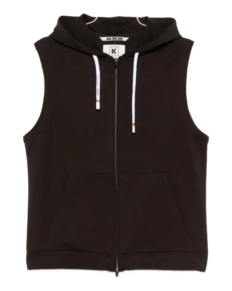 KIRED zip-up sleeveless hoodie - Braun Braun