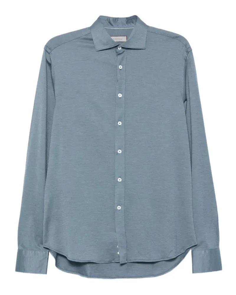 Canali Hemd mit Eton-Kragen - Blau Blau
