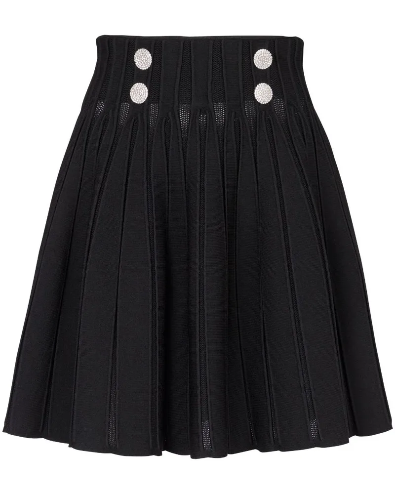 Balmain Gerippter Strickrock - Schwarz Schwarz