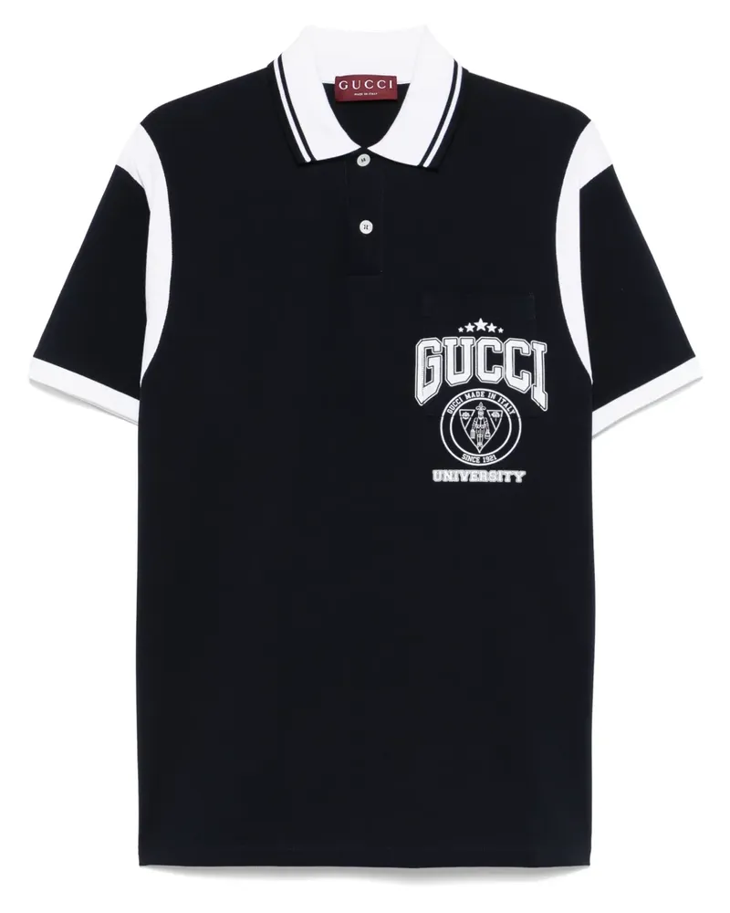 Gucci Poloshirt mit Logo-Print - Blau Blau