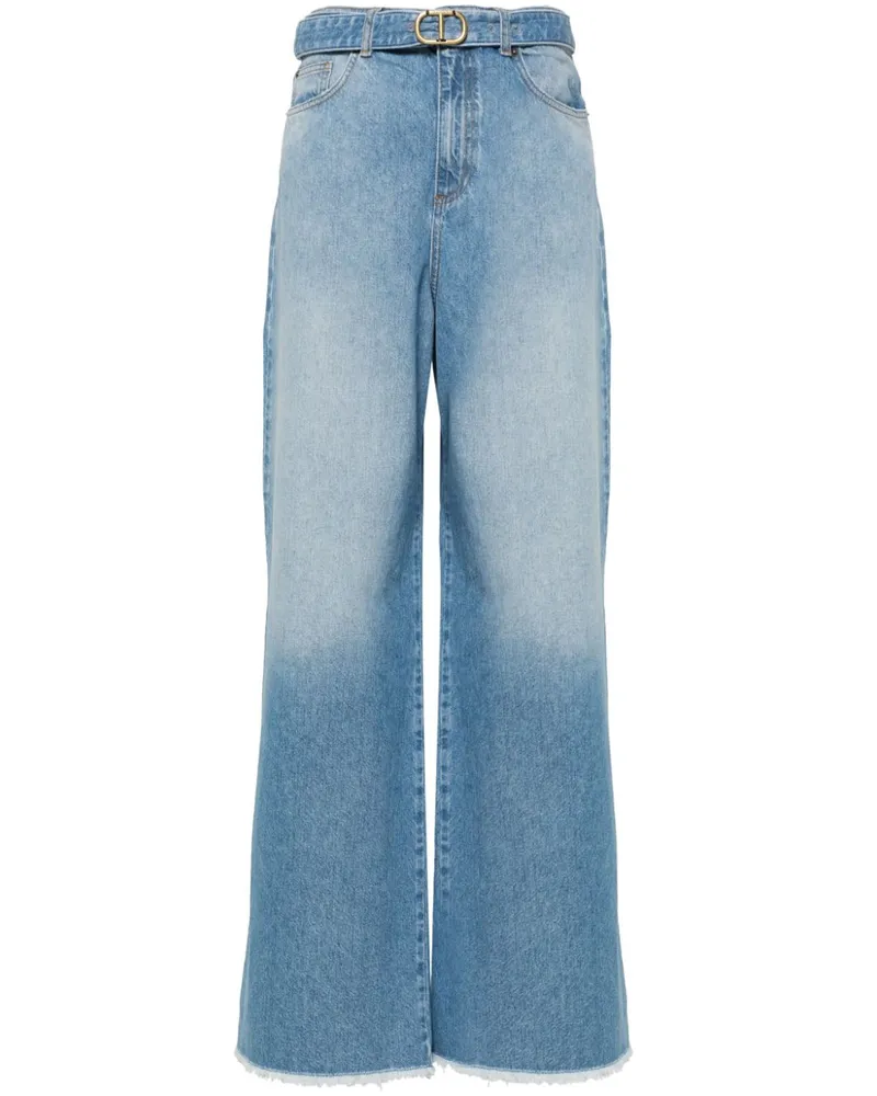 Twin-Set Jeans mit weitem Bein Blau