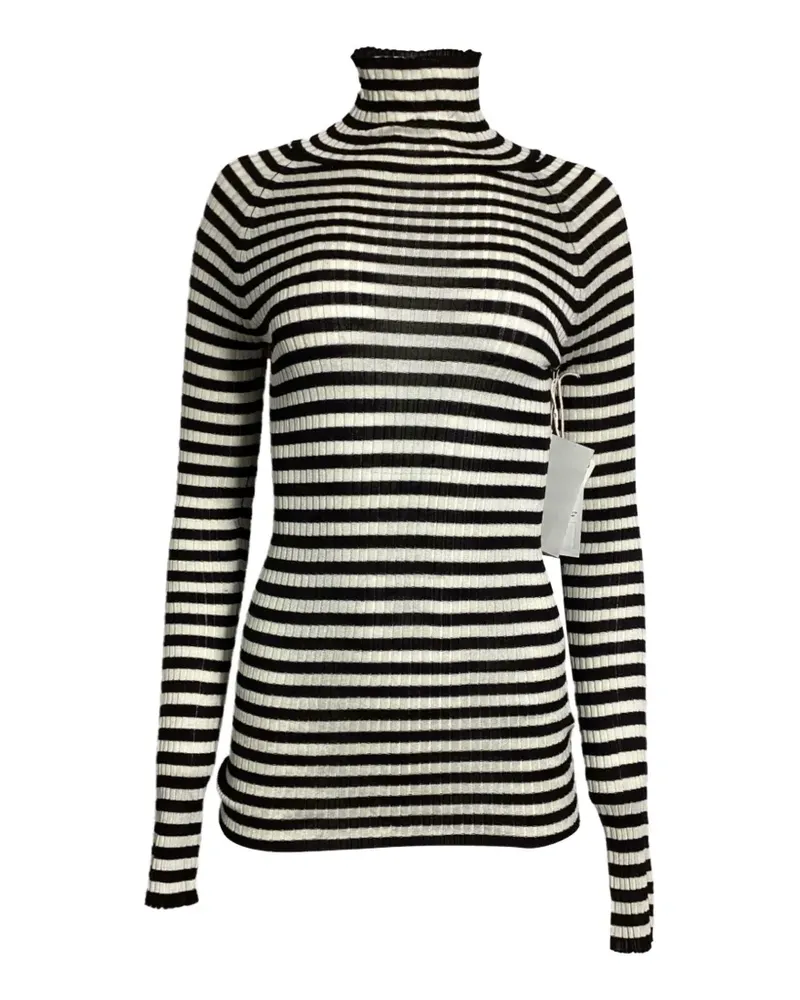 KHAITE striped turtleneck sweater - Schwarz Schwarz