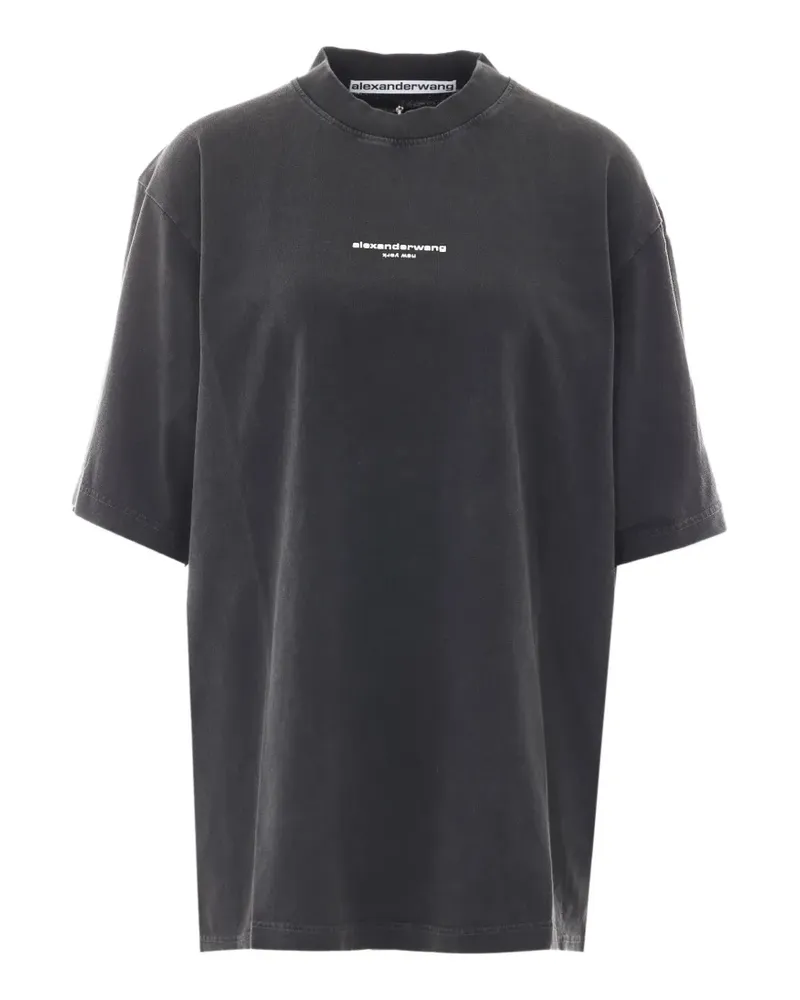Alexander Wang logo-print oversized T-shirt - Schwarz Schwarz