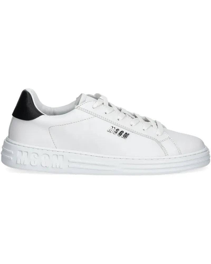 MSGM Sneakers mit Logo-Schild - Weiß Weiß