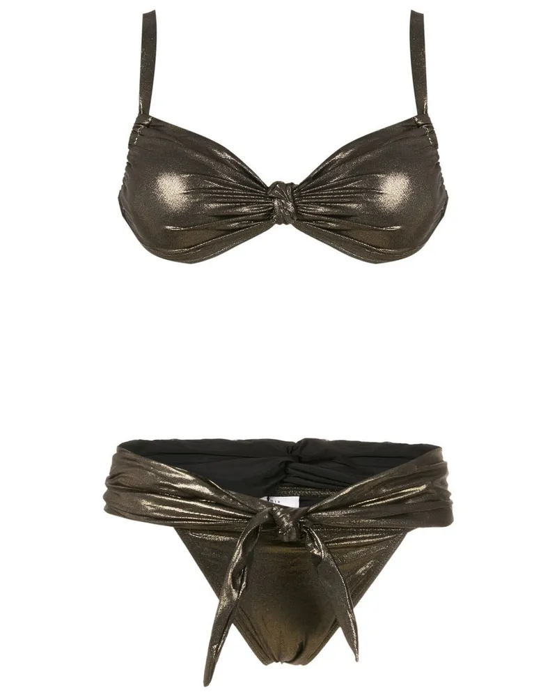 Amir Slama Geraffter Bikini - Schwarz Schwarz