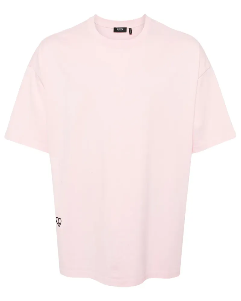 FIVE CM T-Shirt mit Herz-Patch - Rosa Rosa