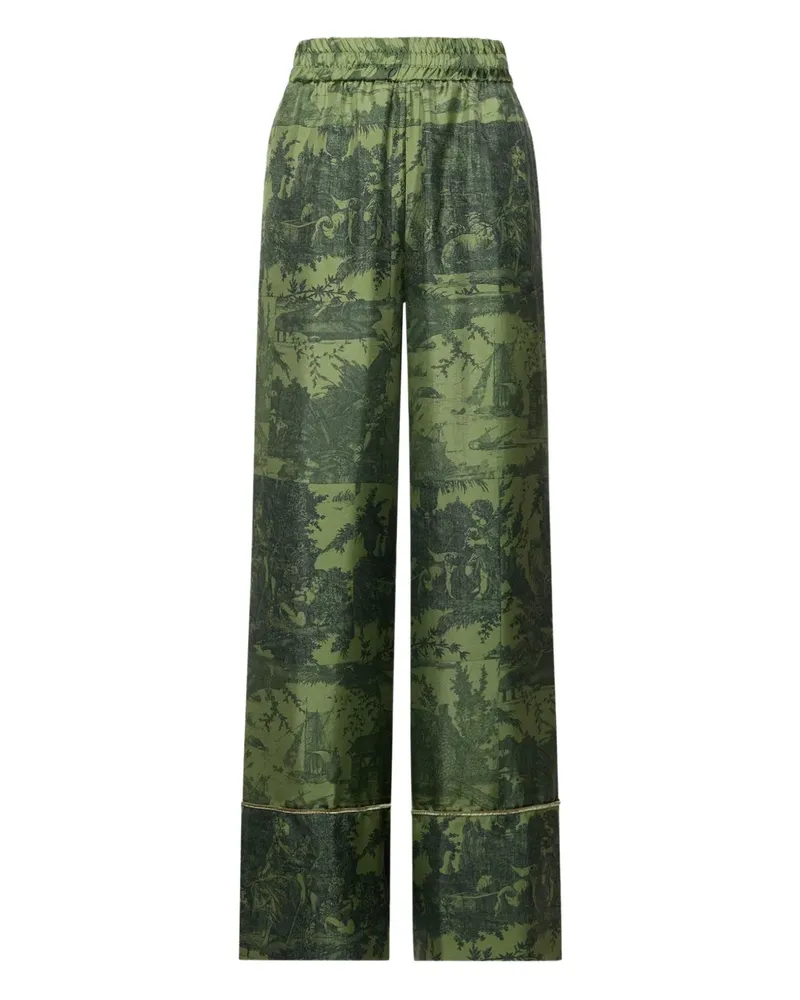 Pierre-Louis Mascia landscape-pattern trousers - Grün Grün
