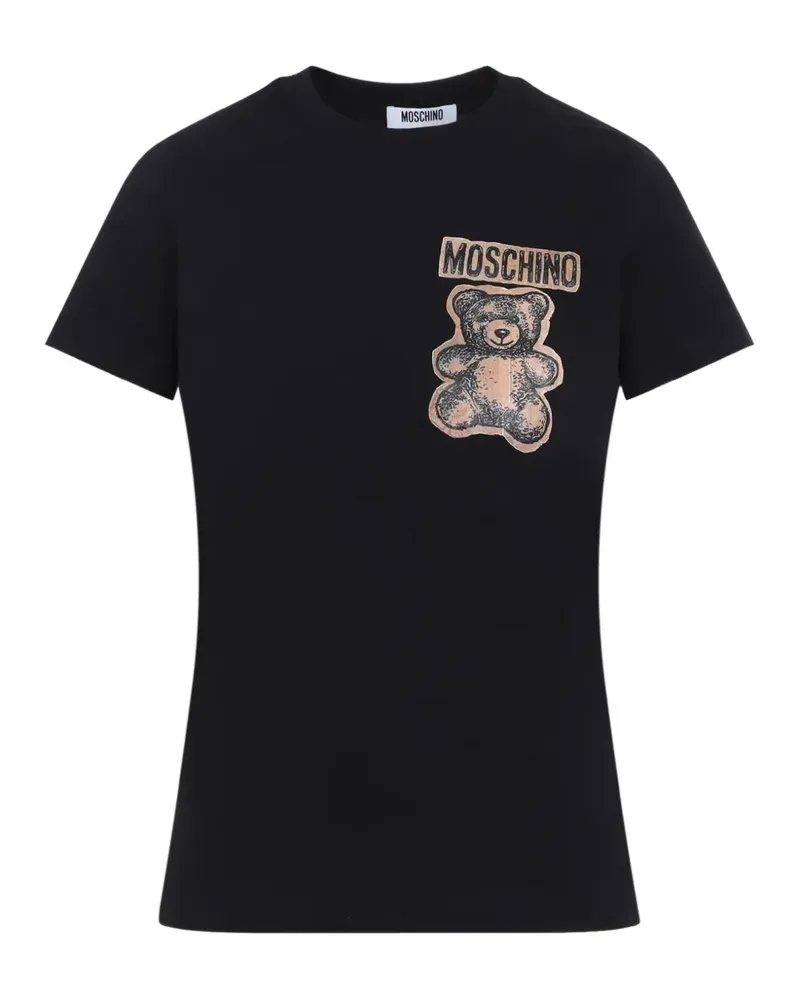 Moschino teddy-appliqued T-shirt - Schwarz Schwarz