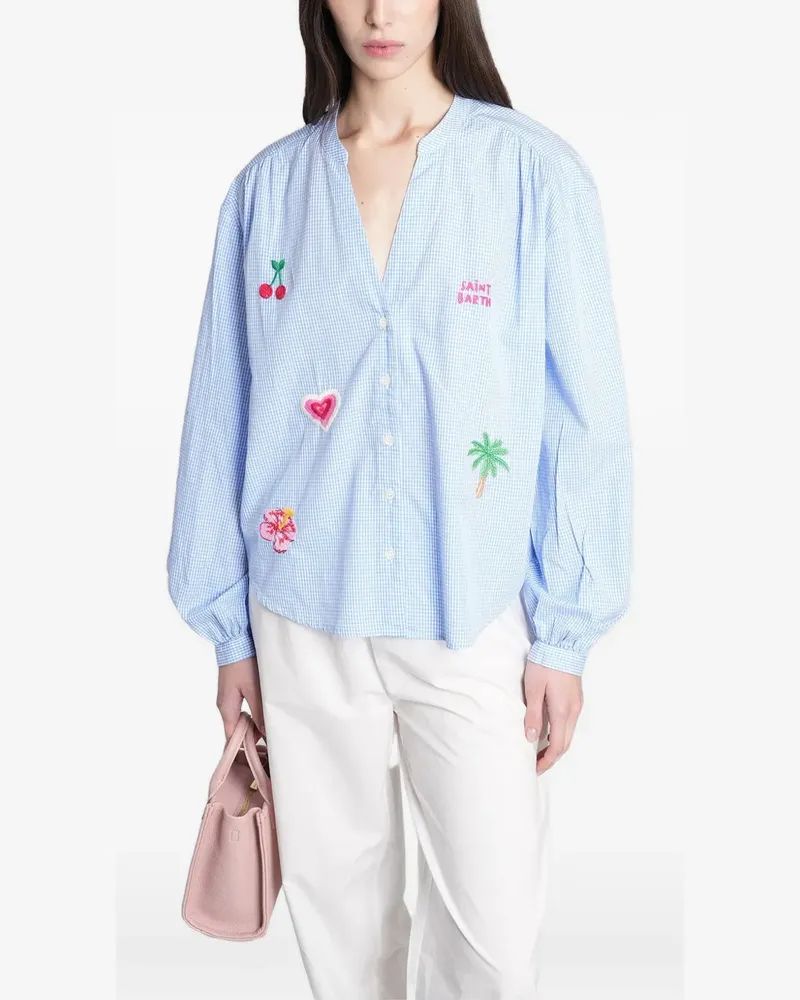 MC2 Saint Barth gingham-check blouse - Blau Blau
