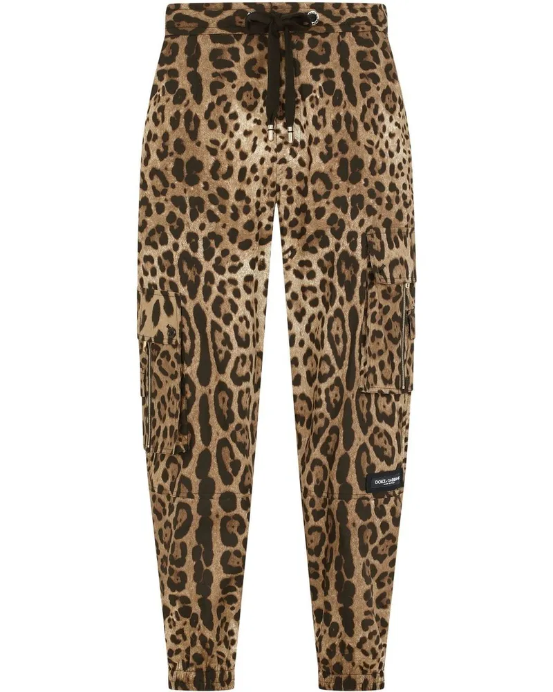 Dolce & Gabbana Jogginghose mit Leoparden-Print - Braun Braun